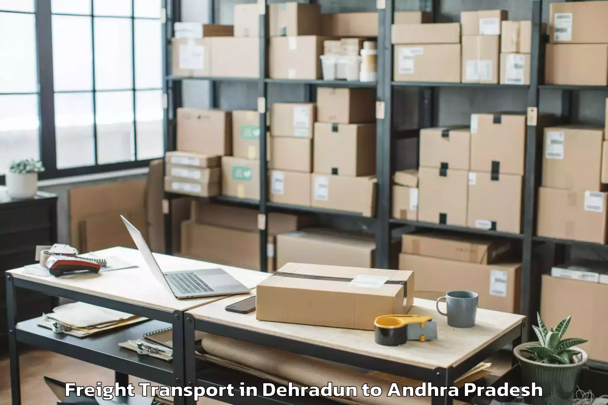 Easy Dehradun to Mamidikududru Freight Transport Booking